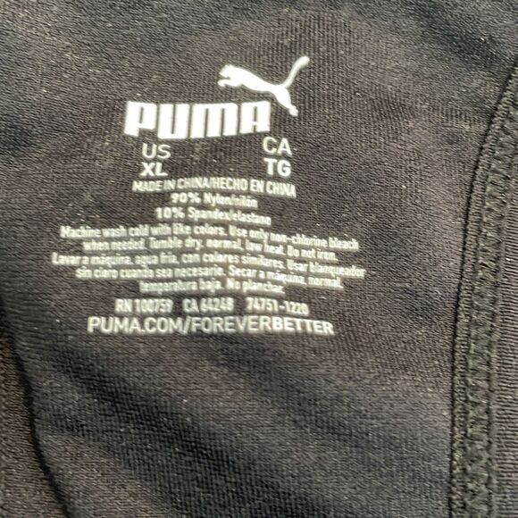 Puma Racerback Sports Bra Black Removable Cups Medium Impact L - Picture 5 of 6